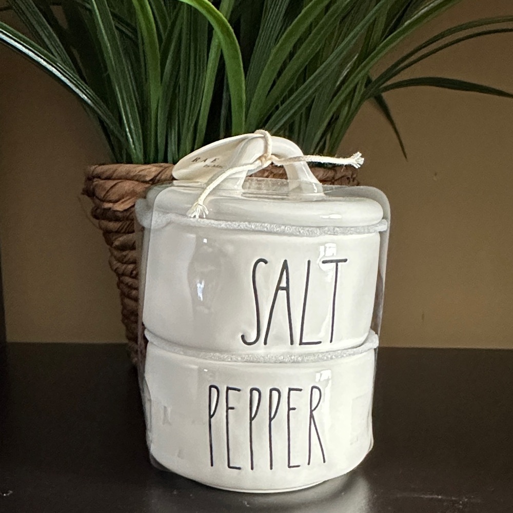 Rae Dunn White Salt and Pepper Cellars